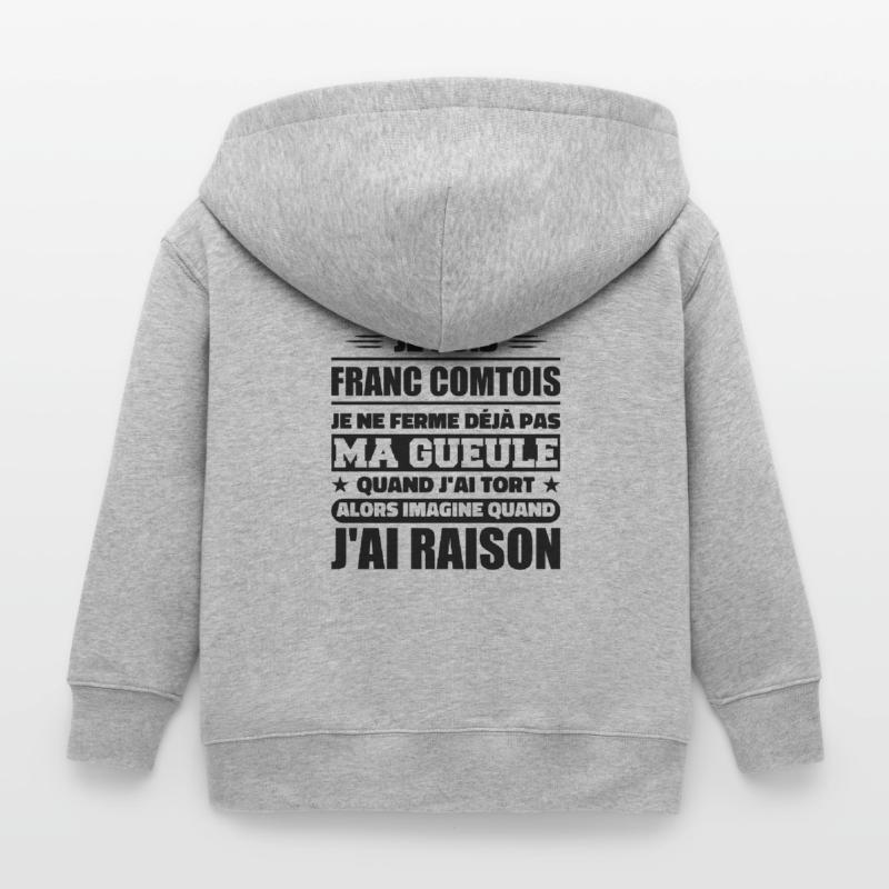 Franc comtois je ferme pas ma gueule franche comté Veste à capuche enfant bio Stanley/Stella
