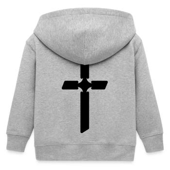Kreuz Christentum - Kinder Organic Kapuzenjacke Mini Cultivator von Stanley/Stella - Grau meliert - Hinten