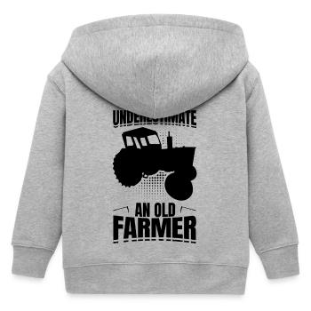 Landwirt Großvater - Kinder Organic Kapuzenjacke Mini Cultivator von Stanley/Stella - Grau meliert - Hinten