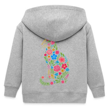Fleurs de chat - Veste à capuche enfant bio Stanley/Stella - gris chiné - Dos