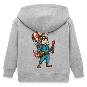 Lapin Aviateur Steampunk Montgolfière Vol - Veste à capuche enfant bio Stanley/Stella - gris chiné - Dos