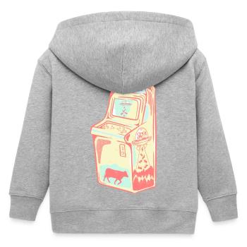 Retro Arcade Alien Kuh - Kinder Organic Kapuzenjacke Mini Cultivator von Stanley/Stella - Grau meliert - Hinten