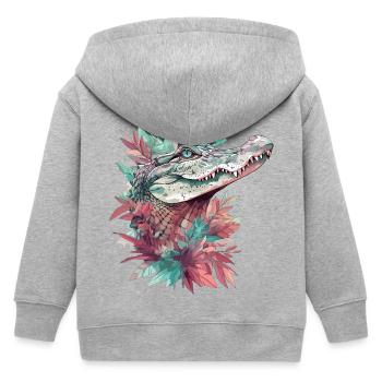 Alligator crocodile caïman reptile prédateur animal - Veste à capuche enfant bio Stanley/Stella - gris chiné - Dos