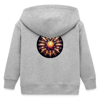 Golden and Colorful Sun Rays Polygon - Kids Organic Zip-up Hoodie by Stanley/Stella - heather grey - Back