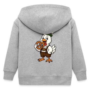 Bayerischer Enten-Knecht im Trachtenlook - Kinder Organic Kapuzenjacke Mini Cultivator von Stanley/Stella - Grau meliert - Hinten