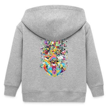 Abstraktes Design mit leuchtenden Farben - Kinder Organic Kapuzenjacke Mini Cultivator von Stanley/Stella - Grau meliert - Hinten