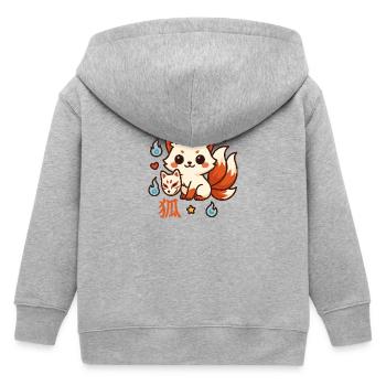 Kitsune Feuerfreund Cartoon - Kinder Organic Kapuzenjacke Mini Cultivator von Stanley/Stella - Grau meliert - Hinten