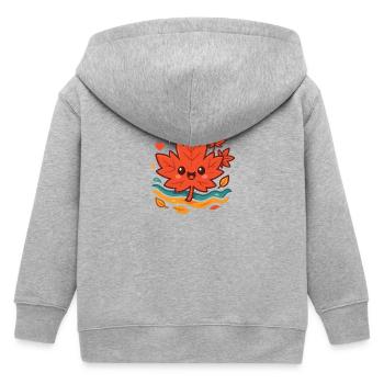 Kuscheliges Herbstblatt Lächeln - Kinder Organic Kapuzenjacke Mini Cultivator von Stanley/Stella - Grau meliert - Hinten