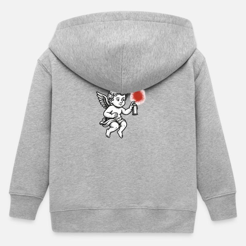 Angel Spray : Graffiti coloré - Veste à capuche enfant bio Stanley/Stella - gris chiné