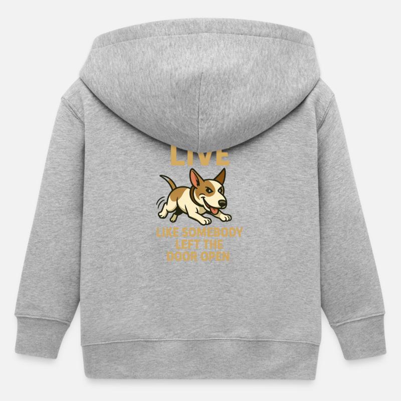 Vis comme un chien de porte ouverte - Veste à capuche enfant bio Stanley/Stella - gris chiné