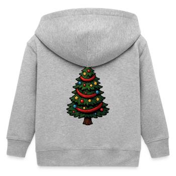Comic-Weihnachtsbaum bunt geschmückt - Kinder Organic Kapuzenjacke Mini Cultivator von Stanley/Stella - Grau meliert - Hinten