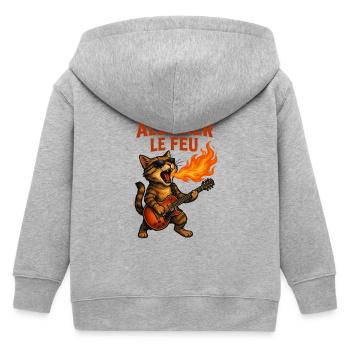 Entzünde das Feuer Katzenstein - Kinder Organic Kapuzenjacke Mini Cultivator von Stanley/Stella - Grau meliert - Hinten