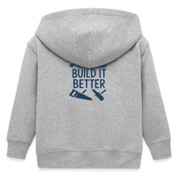 Motif artisanal Build It Better - Veste à capuche enfant bio Stanley/Stella - gris chiné - Dos