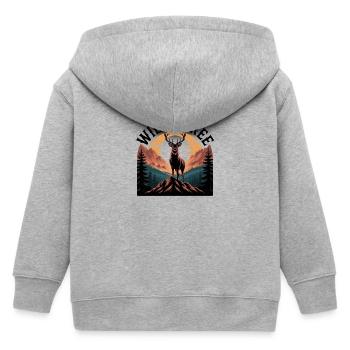 T-shirt Cerf Sauvage et Libre | Randonnée en plein air : nature - Veste à capuche enfant bio Stanley/Stella - gris chiné - Dos