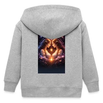 twin - Kids Organic Zip-up Hoodie by Stanley/Stella - heather grey - Back