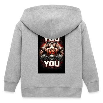 YOU vs YOU Power Struggle - Kids Organic Zip-up Hoodie by Stanley/Stella - heather grey - Back