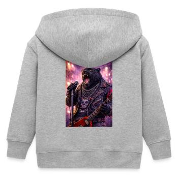 RockyZoo9 - Kids Organic Zip-up Hoodie by Stanley/Stella - heather grey - Back