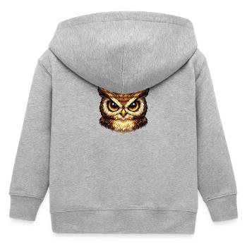 Hibou féroce nocturne - Veste à capuche enfant bio Stanley/Stella - gris chiné - Dos