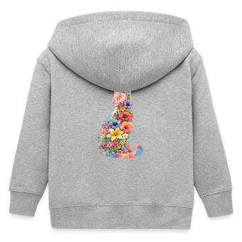 Katze Blumen Bunt - Kinder Organic Kapuzenjacke Mini Cultivator von Stanley/Stella - Grau meliert - Hinten