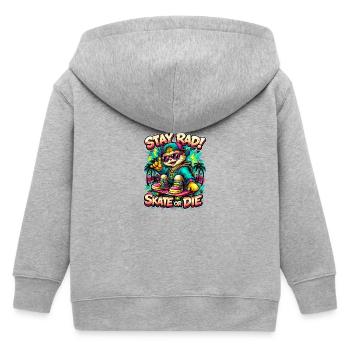 Stay Rad Skate Cat - Kinder Organic Kapuzenjacke Mini Cultivator von Stanley/Stella - Grau meliert - Hinten
