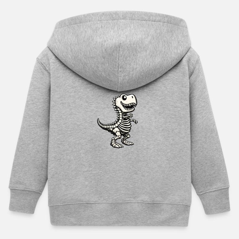 Squelette mignon de T-Rex - Veste à capuche enfant bio Stanley/Stella - gris chiné