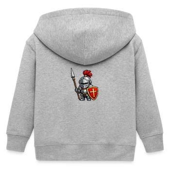 Little knight with lance . AI generated - Kids Organic Zip-up Hoodie by Stanley/Stella - heather grey - Back