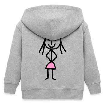 Funny Strichmännchen Frau mit rosa Rock - Kinder Organic Kapuzenjacke Mini Cultivator von Stanley/Stella - Grau meliert - Hinten