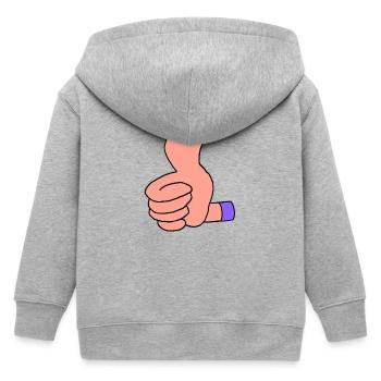 Pouce vers le haut (manche violette) - Veste à capuche enfant bio Stanley/Stella - gris chiné - Dos