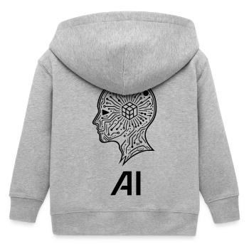artificial intelligence - Kids Organic Zip-up Hoodie by Stanley/Stella - heather grey - Back