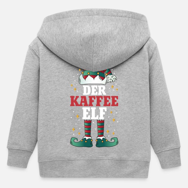 Noël L’Elfe du Café - Veste à capuche enfant bio Stanley/Stella - gris chiné