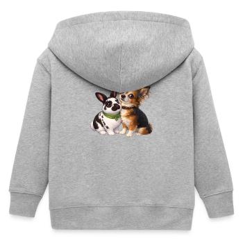 Zwergkanichen Paulinchen und Chihuahua Dexter - Kinder Organic Kapuzenjacke Mini Cultivator von Stanley/Stella - Grau meliert - Hinten