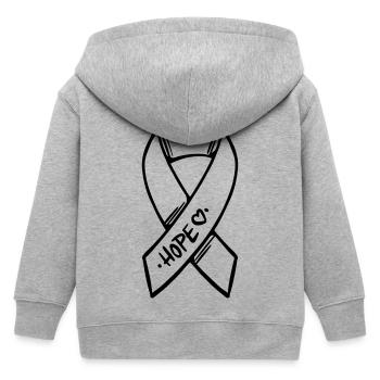 Loop Hope Cancer - Kids Organic Zip-up Hoodie by Stanley/Stella - heather grey - Back
