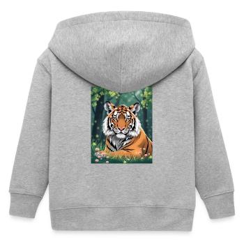 Tigre Majestueux - Veste à capuche enfant bio Stanley/Stella - gris chiné - Dos