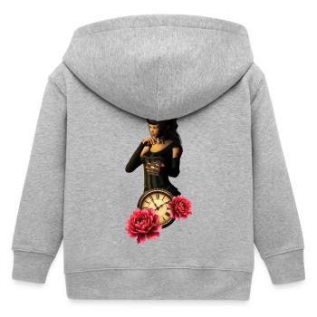 Steampunk Uhr mit Rosen - Kinder Organic Kapuzenjacke Mini Cultivator von Stanley/Stella - Grau meliert - Hinten