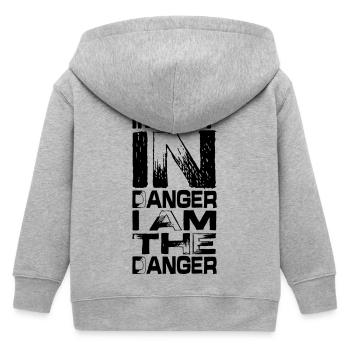 Minimalist Horizon - Kids Organic Zip-up Hoodie by Stanley/Stella - heather grey - Back