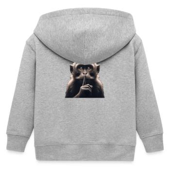 A Silent Monkey - Kids Organic Zip-up Hoodie by Stanley/Stella - heather grey - Back