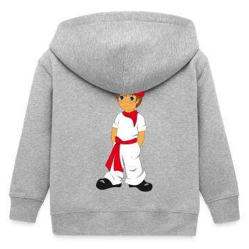 P'tit Basque - Kids Organic Zip-up Hoodie by Stanley/Stella - heather grey - Back