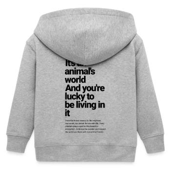 animals world - Kinder Organic Kapuzenjacke Mini Cultivator von Stanley/Stella - Grau meliert - Hinten