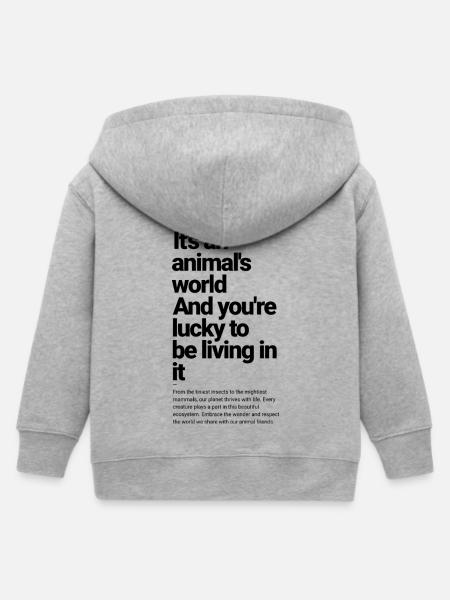 animals world - Kinder Organic Kapuzenjacke Mini Cultivator von Stanley/Stella - Grau meliert