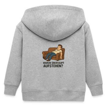 Warum überhaupt aufstehen? - Kinder Organic Kapuzenjacke Mini Cultivator von Stanley/Stella - Grau meliert - Hinten