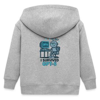 I Survived GPT-5 - Kinder Organic Kapuzenjacke Mini Cultivator von Stanley/Stella - Grau meliert - Hinten