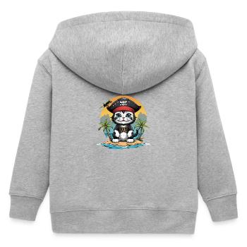 Pirat Katze Lustig Kinder Shirt Geschenk Piraten - Kinder Organic Kapuzenjacke Mini Cultivator von Stanley/Stella - Grau meliert - Hinten