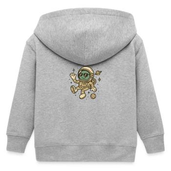 Willkommen im All - Kinder Organic Kapuzenjacke Mini Cultivator von Stanley/Stella - Grau meliert - Hinten