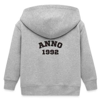 Anno 1992 Geburtstag Geburtsjahr - Kinder Organic Kapuzenjacke Mini Cultivator von Stanley/Stella - Grau meliert - Hinten