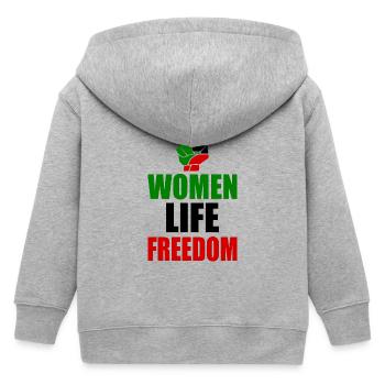 Women life freedom iran - Kids Organic Zip-up Hoodie by Stanley/Stella - heather grey - Back