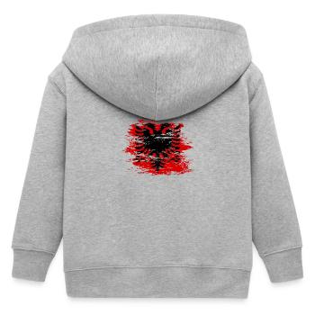 Albanien Flagge used - Kinder Organic Kapuzenjacke Mini Cultivator von Stanley/Stella - Grau meliert - Hinten