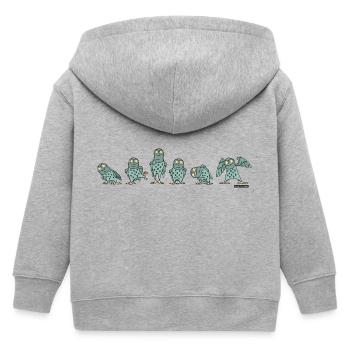 Owls - Turquoise - Veste à capuche enfant bio Stanley/Stella - gris chiné - Dos