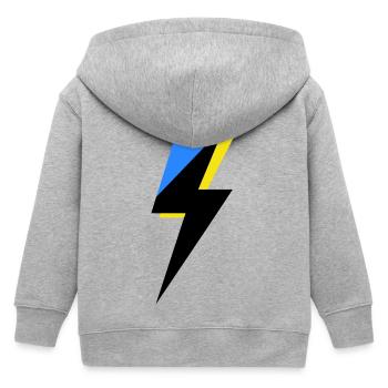 Blue and Yellow Geometry - Kids Organic Zip-up Hoodie by Stanley/Stella - heather grey - Back