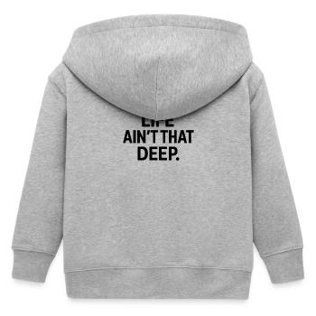 Life Ain’t That Deep – Minimalistisches Bold Text  - Kinder Organic Kapuzenjacke Mini Cultivator von Stanley/Stella - Grau meliert - Hinten