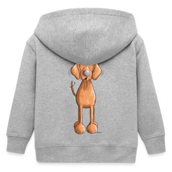 Knuffiger Vizsla - Kinder Organic Kapuzenjacke Mini Cultivator von Stanley/Stella - Grau meliert - Hinten
